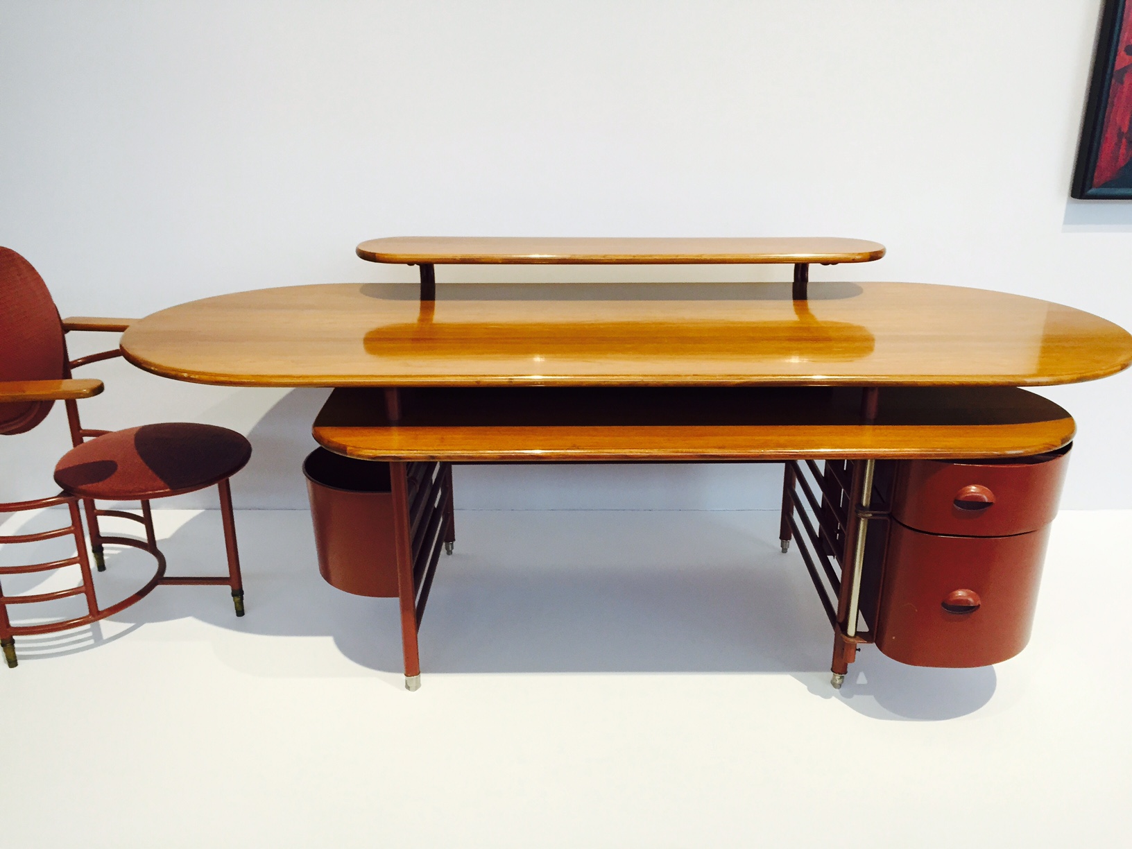 A Frank Lloyd Wright desk and Chair